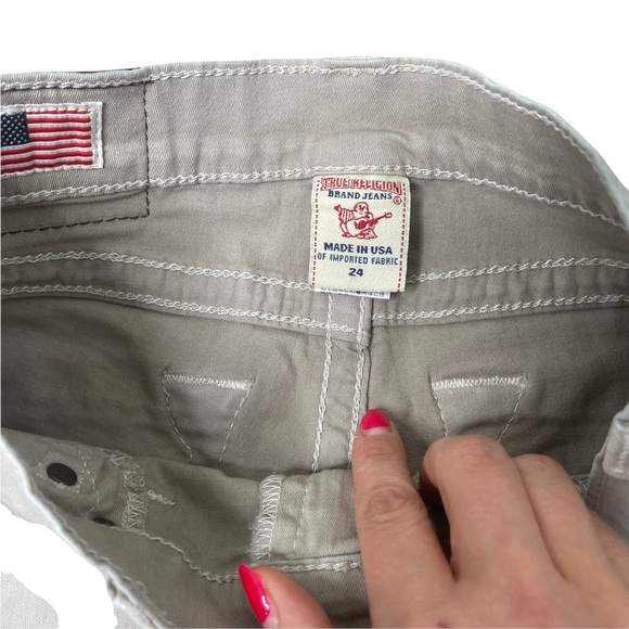 True Religion Women's Linda Gray Cropped Skinny Jeans Size 24 Pre-Owned - Picture 4 of 8